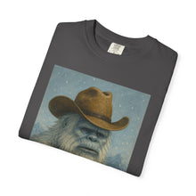 Cowboy Yetti Unisex Garment-Dyed T-Shirt, Funny Tees, Casual Wear, Gifts for Men, Unique Graphic Tee, Outdoor Adventure Shirt