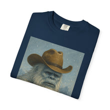 Cowboy Yetti Unisex Garment-Dyed T-Shirt, Funny Tees, Casual Wear, Gifts for Men, Unique Graphic Tee, Outdoor Adventure Shirt