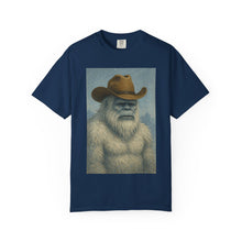 Cowboy Yetti Unisex Garment-Dyed T-Shirt, Funny Tees, Casual Wear, Gifts for Men, Unique Graphic Tee, Outdoor Adventure Shirt