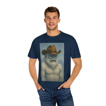 Cowboy Yetti Unisex Garment-Dyed T-Shirt, Funny Tees, Casual Wear, Gifts for Men, Unique Graphic Tee, Outdoor Adventure Shirt